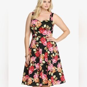 Torrid Floral Midi Swing Dress | Size 16 - EUC